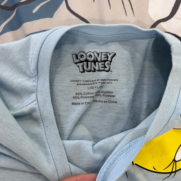 LOONEY TUNES • Lt Blue T-Shirt • Large/ 11-13 - Picture 7 of 8